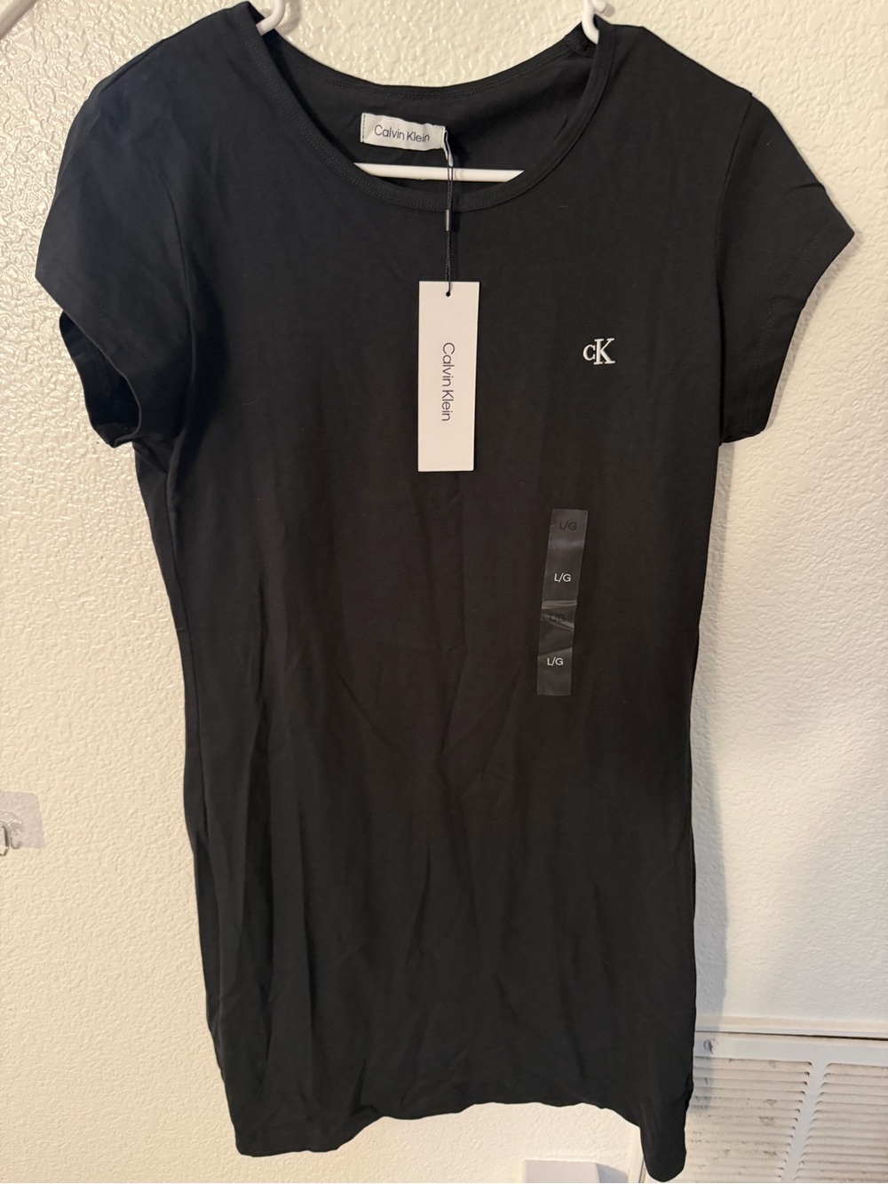 Calvin Klein Black Short-Sleeve Logo Tee Dress